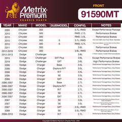 Metrix Premium Chassis Parts Front Brake Kit 91590MT OEM fit auto parts