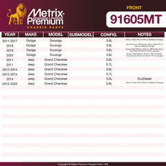 Metrix Premium Chassis Parts Front Brake Kit 91605MT OEM fit auto parts
