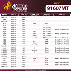 Metrix Premium Chassis Parts Front Brake Kit 91607MT OEM fit auto parts