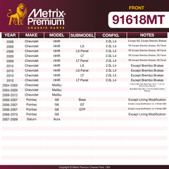 Metrix Premium Chassis Parts Front Brake Kit 91618MT OEM fit auto parts