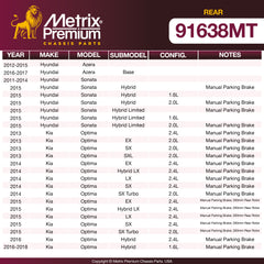 Metrix Premium Chassis Parts Rear Brake Kit 91638MT OEM fit auto parts