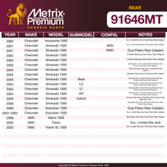 Metrix Premium Chassis Parts Rear Brake Kit 91646MT OEM fit auto parts