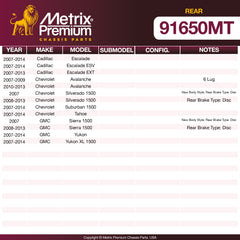 Metrix Premium Chassis Parts Rear Brake Kit 91650MT OEM fit auto parts