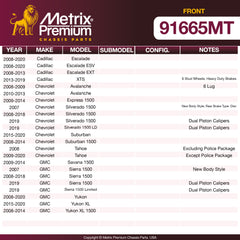 Metrix Premium Chassis Parts Front Brake Kit 91665MT OEM fit auto parts