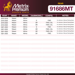 Metrix Premium Chassis Parts Rear Brake Kit 91686MT OEM fit auto parts