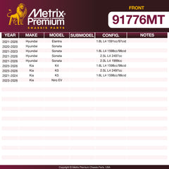 Metrix Premium Chassis Parts Front Disc Brake Rotor Kit 91776MT aftermarket car parts