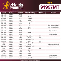 Metrix Premium Chassis Parts Front Disc Brake Rotor Kit 91997MT aftermarket car parts
