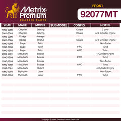 Metrix Premium Chassis Parts Front Disc Brake Rotor Kit 92077MT aftermarket car parts