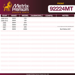 Metrix Premium Front Disc Brake Rotor Kit 92224MT OEM fit spare parts