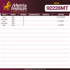 Metrix Premium Rear Disc Brake Rotor Kit 92228MT OEM fit spare parts