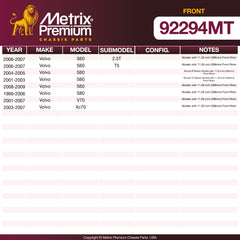 Metrix Premium Front Disc Brake Rotor Kit 92294MT OEM fit spare parts