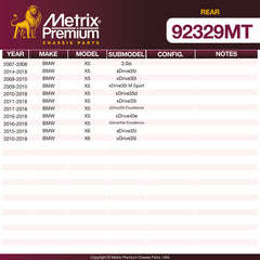 Metrix Premium Rear Disc Brake Rotor Kit 92329MT OEM fit spare parts