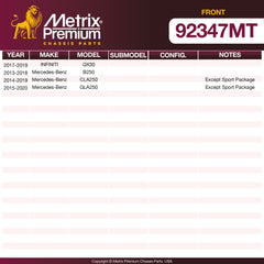 Metrix Premium Front Disc Brake Rotor Kit 92347MT OEM fit spare parts