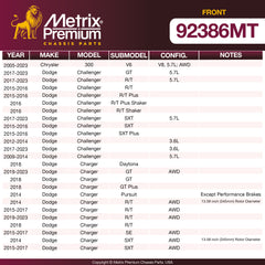 Metrix Premium Front Disc Brake Rotor Kit 92386MT aftermarket car parts