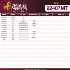 Metrix Premium Rear Disc Brake Rotor Kit 92407MT OEM fit spare parts