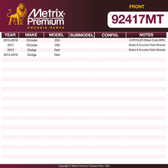 Metrix Premium Front Disc Brake Rotor Kit 92417MT OEM fit spare parts