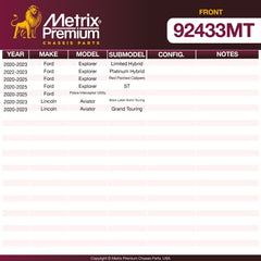 Metrix Premium Front Disc Brake Rotor Kit 92433MT OEM fit spare parts