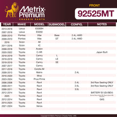 Metrix Premium Front Disc Brake Rotor Kit 92525MT OEM fit spare parts