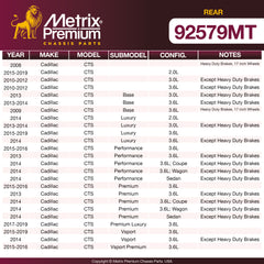 Metrix Premium Rear Disc Brake Rotor Kit 92579MT OEM fit spare parts