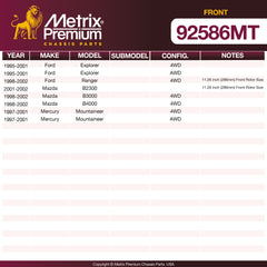 Metrix Premium Front Disc Brake Rotor Kit 92586MT OEM fit spare parts
