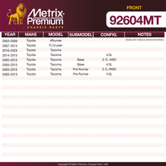 Metrix Premium Front Disc Brake Rotor Kit 92604MT OEM fit spare parts