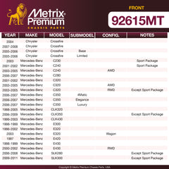 Metrix Premium Front Disc Brake Rotor Kit 92615MT OEM fit spare parts