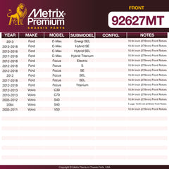 Metrix Premium Front Disc Brake Rotor Kit 92627MT OEM fit spare parts