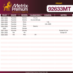 Metrix Premium Front Disc Brake Rotor Kit 92633MT OEM fit spare parts