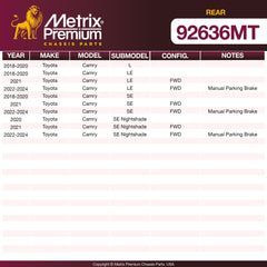 Metrix Premium Rear Disc Brake Rotor Kit 92636MT OEM fit spare parts