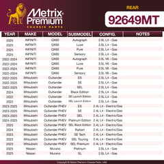 Metrix Premium Rear Disc Brake Rotor Kit 92649MT OEM fit spare parts