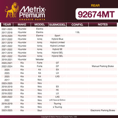 Metrix Premium Rear Disc Brake Rotor Kit 92674MT OEM fit spare parts