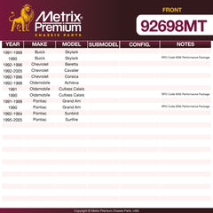 Metrix Premium Front Disc Brake Rotor Kit 92698MT OEM fit spare parts