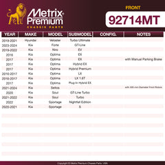 Metrix Premium Front Disc Brake Rotor Kit 92714MT aftermarket car parts