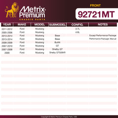 Metrix Premium Front Disc Brake Rotor Kit 92721MT OEM fit spare parts