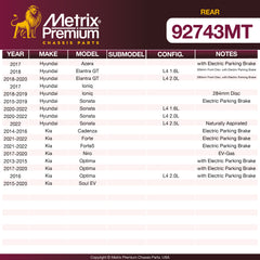 Metrix Premium Rear Disc Brake Rotor Kit 92743MT OEM fit spare parts