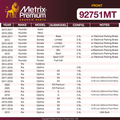Metrix Premium Front Disc Brake Rotor Kit 92751MT OEM fit spare parts