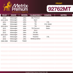 Metrix Premium Front Disc Brake Rotor Kit 92762MT suspension steering brake parts