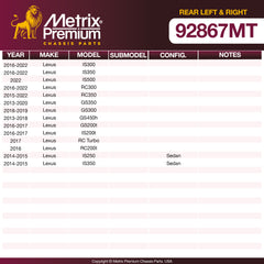Metrix Premium Chassis Parts Rear Left & Right Stabilizer Bar Link Kit 92867MT OEM fit auto parts