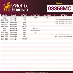 Metrix Premium Front Disc Brake Pad Set 93356MC OEM fit spare parts