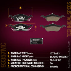 Metrix Premium Chassis Parts Front Disc Brake Pad Set 93357MC aftermarket car parts