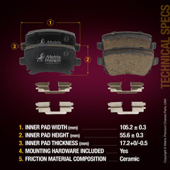 Metrix Premium Rear Disc Brake Pad Set 93381MC suspension steering brake parts