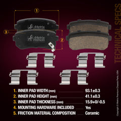 Metrix Premium Front & Rear Brake Pad Kit 95796MT suspension steering brake parts