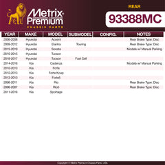 Metrix Premium Rear Disc Brake Pad Set 93388MC OEM fit spare parts
