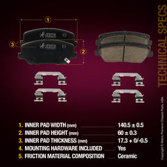 Metrix Premium Front Disc Brake Pad Set 93407MC aftermarket car parts