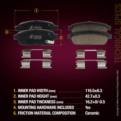 Metrix Premium Front & Rear Brake Pad Kit 95821MT suspension steering brake parts