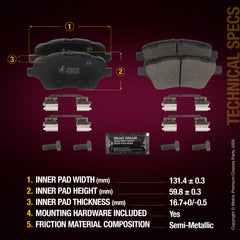 Metrix Premium Front Disc Brake Pad Set 93411MS aftermarket car parts