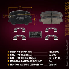 Metrix Premium Front Disc Brake Pad Set 93413MC aftermarket car parts