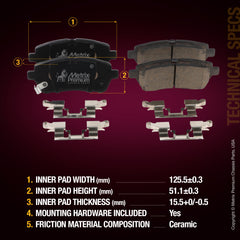 Metrix Premium Front Disc Brake Pad Set 93425MC aftermarket car parts