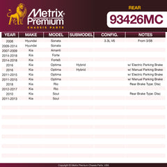 Metrix Premium Rear Disc Brake Pad Set 93426MC aftermarket car parts