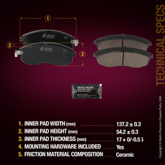 Metrix Premium Front Disc Brake Pad Set 93440MC aftermarket car parts